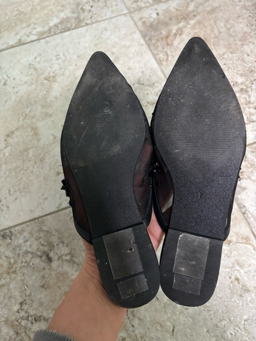 Free People Black Beaded Pointed-Toe Slip-On Mules - Picture 2 of 3